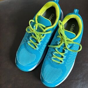 Vibrant Blue and Neon Yellow Women's Sneakers